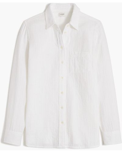 J.Crew Gauze Button-up Shirt - White