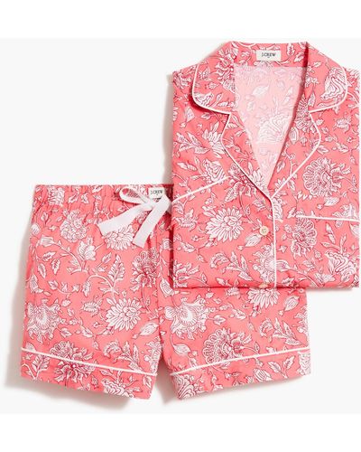 J.Crew Cotton Short Pajama Set - Pink