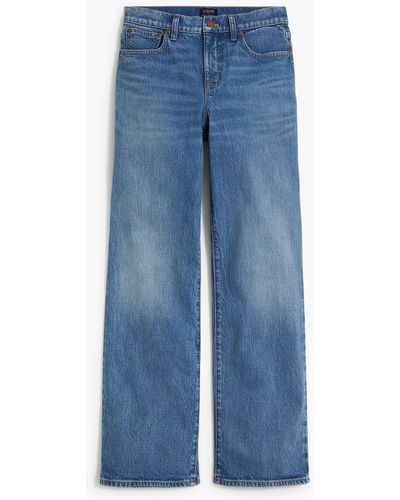 J.Crew Wide-leg Full-length Jean In All-day Stretch - Blue