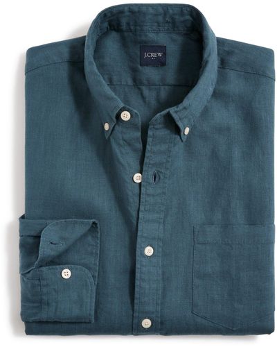 J.Crew Classic Linen-blend Shirt - Blue