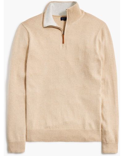 J.Crew Cotton Half-zip Sweater - Natural