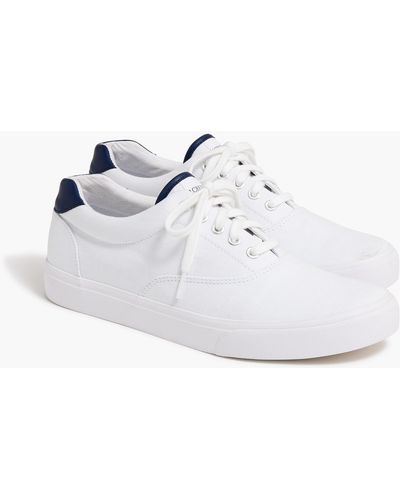 J.Crew Canvas Lace-up Sneakers - White