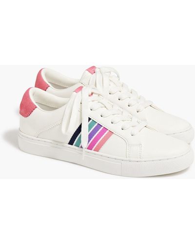 J.Crew Striped Lace-up Sneakers - White