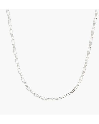 J.Crew T-bar Paper-clip Link Chain Necklace - Metallic