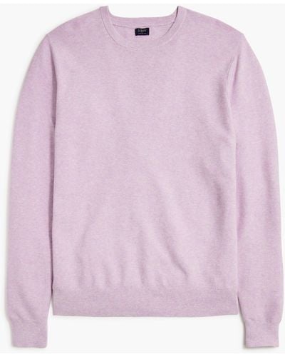 J.Crew Cotton Garter-stitch Crewneck Sweater - Purple