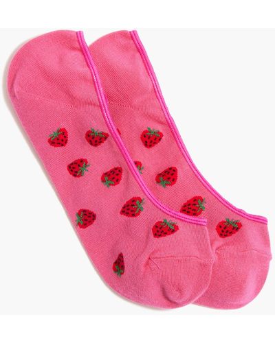 J.Crew Strawberries No-show Socks - Pink