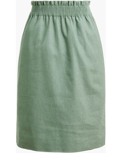 J.Crew Linen-cotton Blend City Skirt - Green