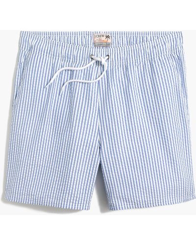 J.Crew 6" Seersucker Swim Trunk - Blue