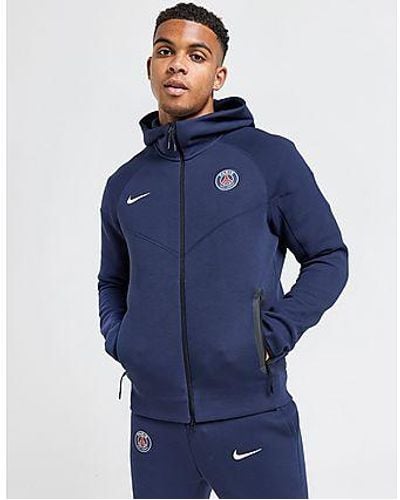 Nike Paris Saint Germain Tech Fleece Full Zip Hoodie - Blue