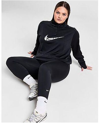 Nike Haut Zippé Swoosh Grande Taille - Noir
