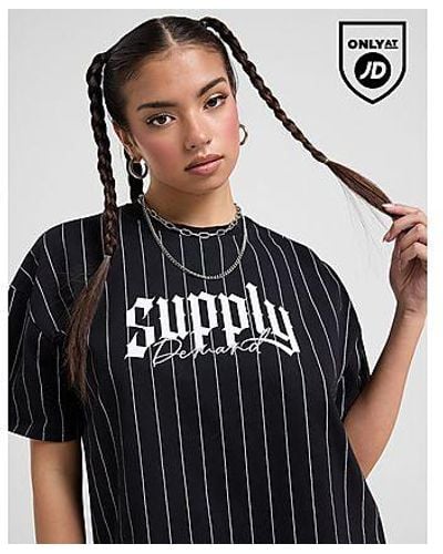 SUPPLY + DEMAND T-shirt Pinstripe - Noir