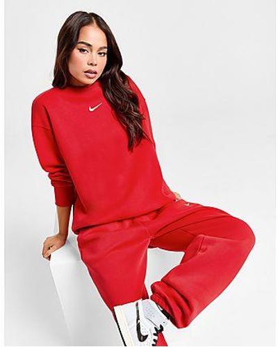 Nike Phoenix Fleece Oversized Joggers - Red