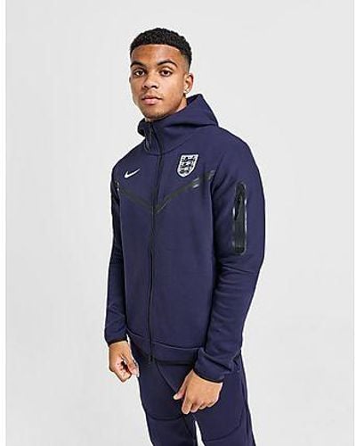 Nike England Tech Fleece Full Zip Hoodie - Blue