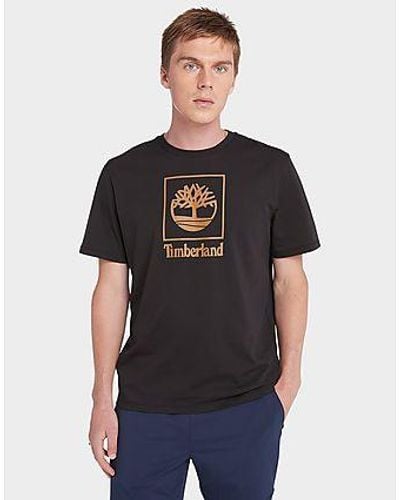 Timberland Short Sleeve Stack Logo Tee - Black