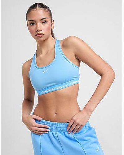 Nike Training Medium Support Swoosh Sports Bra - Blue