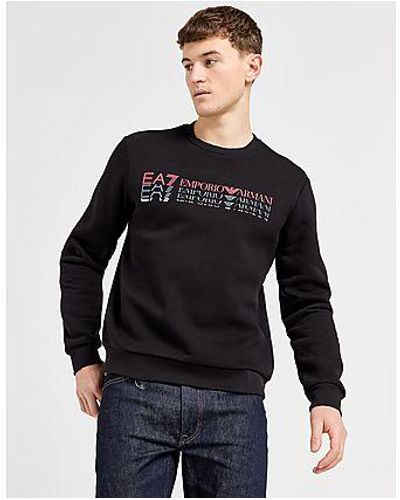 EA7 Fade Logo Crew Sweatshirt - Black