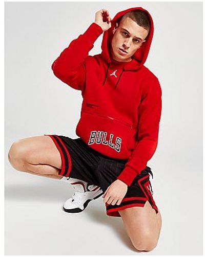 Nike Men's Jordan NBA Fleece Pullover Hoodie Chicago Bulls Courtside Statement Edition - Rosso