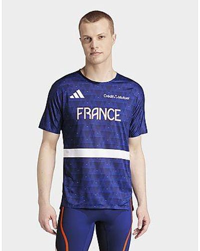 adidas Team France Athletisme Tee Men - Blue