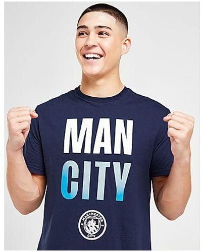 Official Team Manchester City Fc Block T-shirt - Blue
