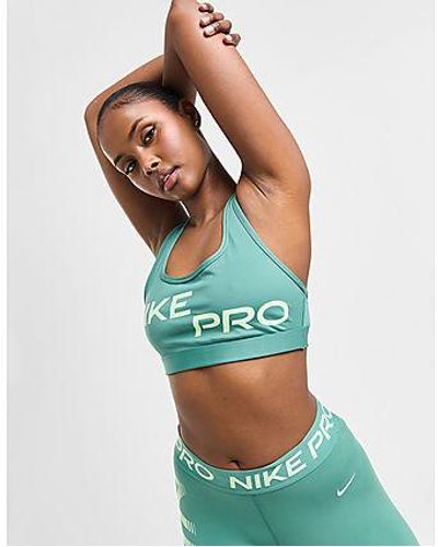 Nike Pro Training Swoosh Graphic Sports Bra - Blue