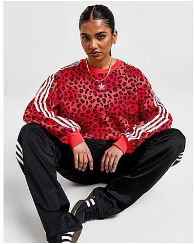 adidas Originals Sweat-shirt ras-du-cou Trèfle Leopard Luxe - Noir