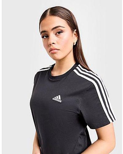 adidas Crop top en jersey Essentials 3-Stripes - Noir