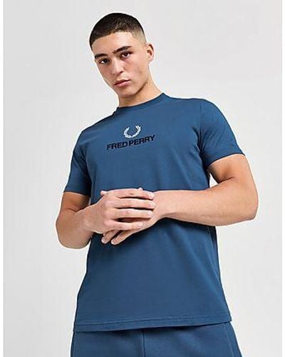 Fred Perry Global Stack Logo T-shirt - Blue