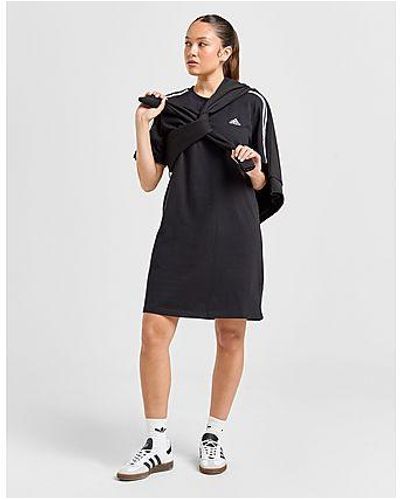 adidas Robe t-shirt en jersey coupe boyfriend Essentials 3-Stripes - Noir