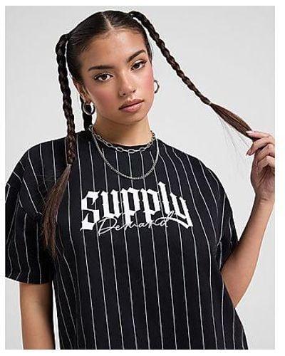 SUPPLY + DEMAND Pinstripe T-shirt - Black