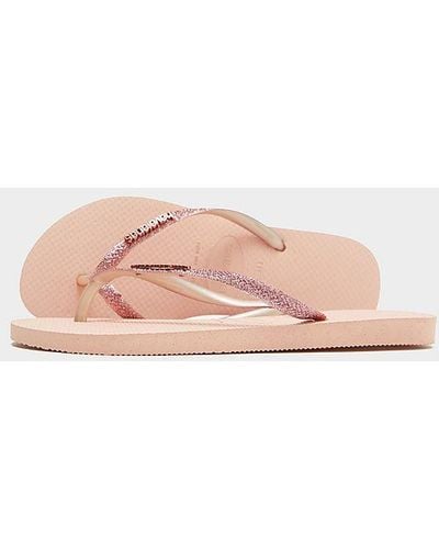 Havaianas Slim Glitter Flip Flops - Pink