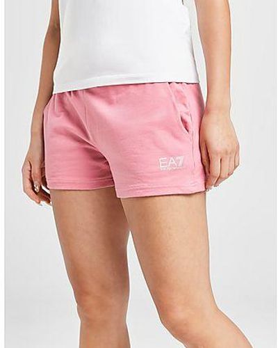 EA7 Logo Fleece Shorts - Pink