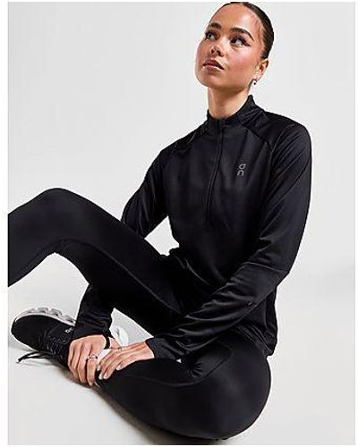 On Shoes Climate 1/2 Zip Top - Black