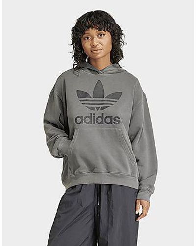 adidas Originals Sweat-shirt à capuche Trèfle délavé - Noir