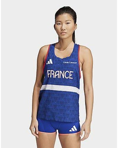 adidas Team France Athletisme Tank - Blue