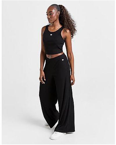 EA7 Ensemble Crop-top/Pantalon de jogging Wide Leg - Noir