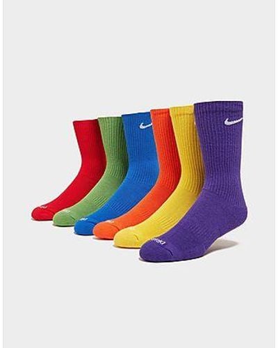 Nike 6 Paires de Chaussettes Rembourrées Crew - Multicolore