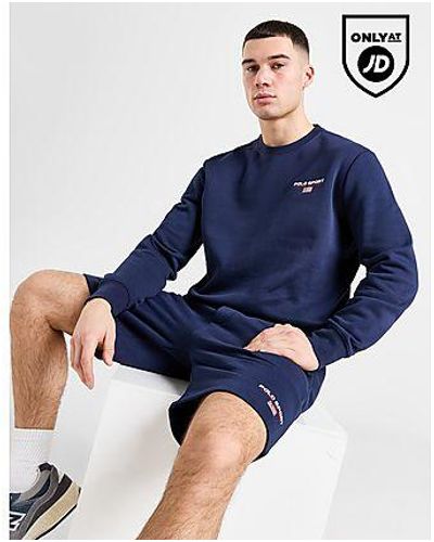 Polo Ralph Lauren Pantaloncini Fleece Sport Logo - Blu