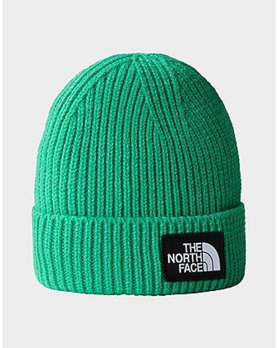 The North Face Logo Box Cuffed Beanie - Green
