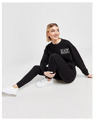 EA7 Sparkle Box Logo Sweatshirt/Leggings Set - Black