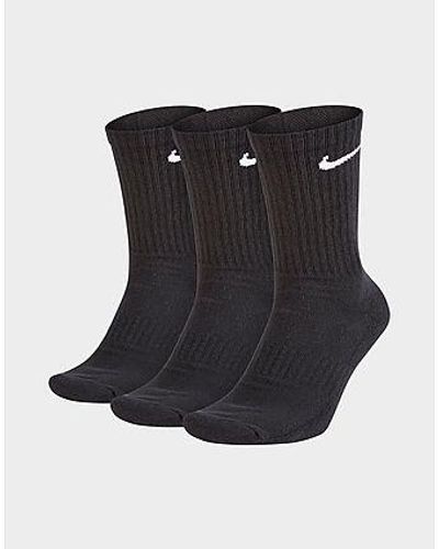 Nike 3 Pack Everyday Cushioned Crew Socks - Black