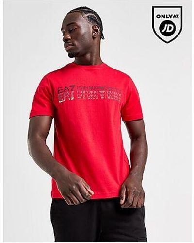 EA7 T-shirt Fade Repeat Logo - Rouge