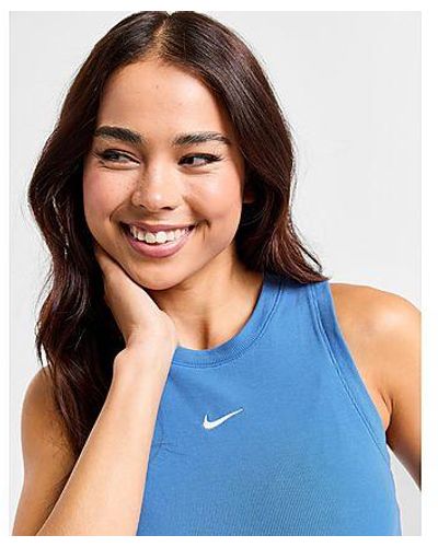 Nike Sportswear Essential Rib Crop Tank Top - Blue