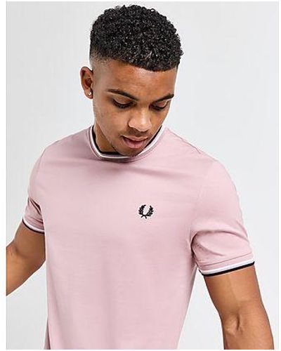 Fred Perry Twin Tipped Ringer Short Sleeve T-shirt - Pink