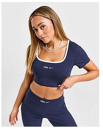 Nike Trend Ribbed Crop T-shirt - Blue
