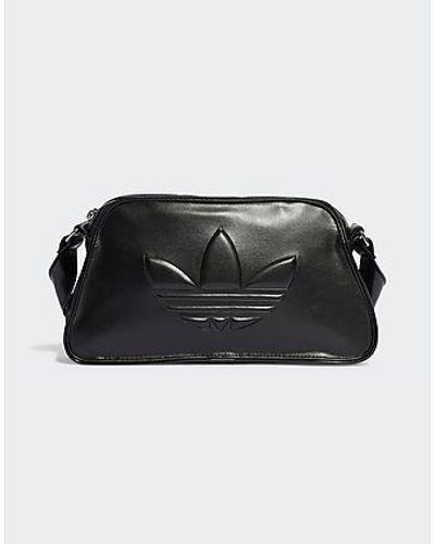 adidas Originals Polyurethane Embossed Trefoil Shoulder Bag - Black