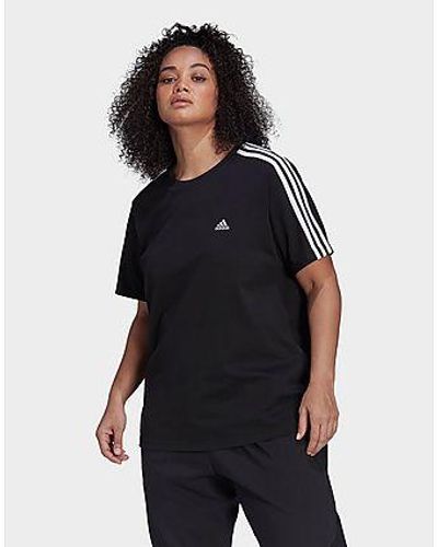 adidas T-shirt Essentials Slim 3-Stripes (Grandes tailles) - Noir