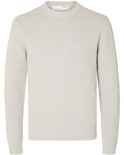 SELECTED Selected Rundhals Pullover SLHDANE - Weiß