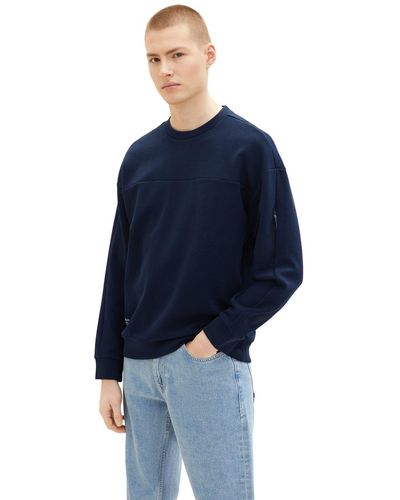Tom Tailor Rundhals Sweatshirt RELAXED CREW - Blau