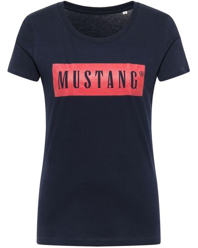 Mustang T-Shirt ALINA C LOGO TEE - Blau