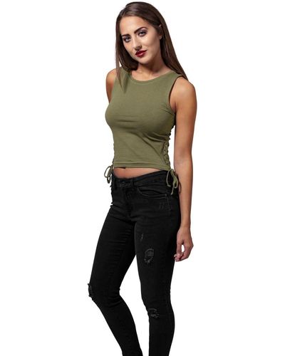 Urban Classics Ladies Lace Up Cropped Top - Mehrfarbig
